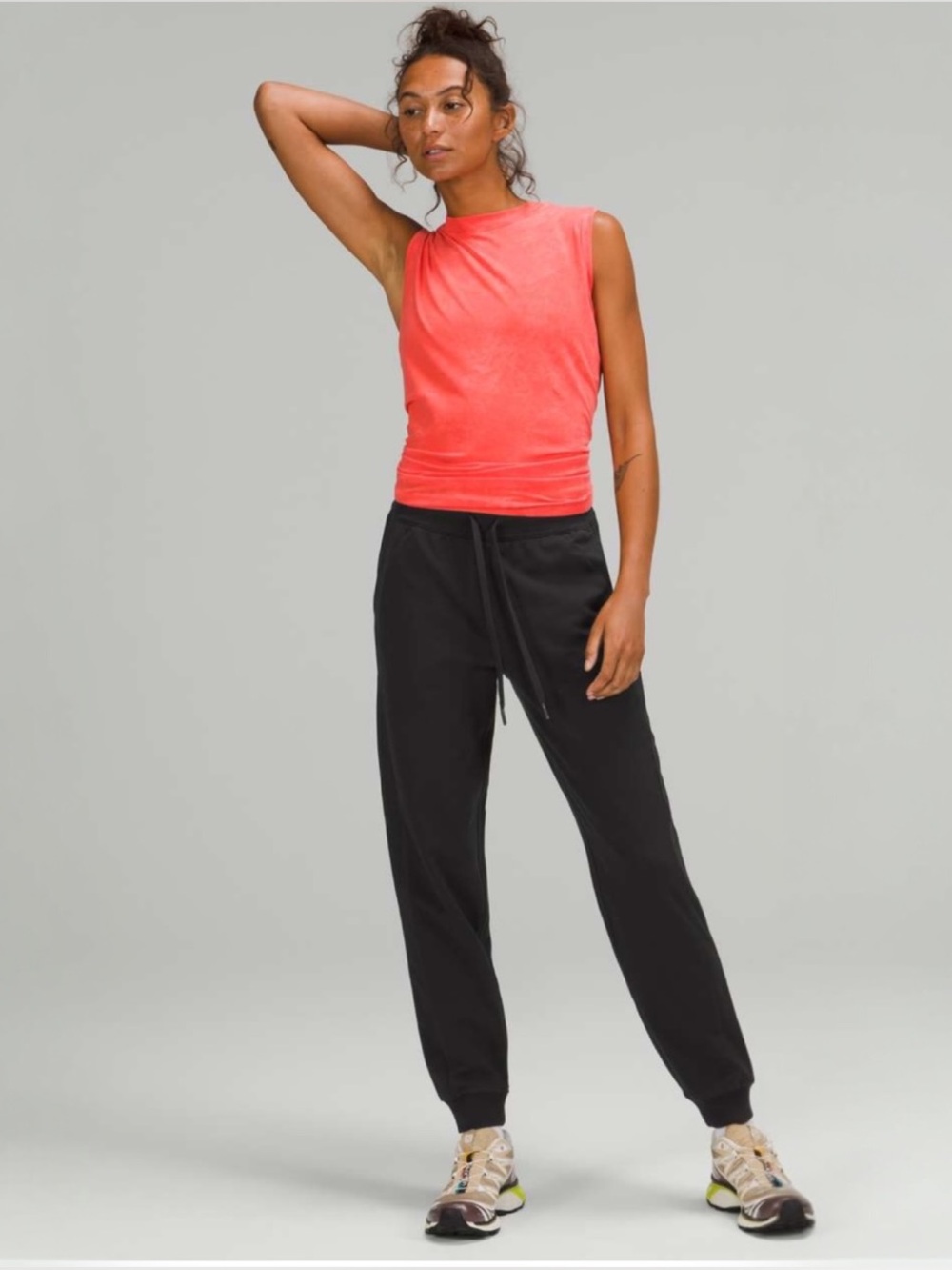 Lululemon Scuba High-Rise Jogger Black Cotton Fleece Sweatpants Womens 2‎ Casual